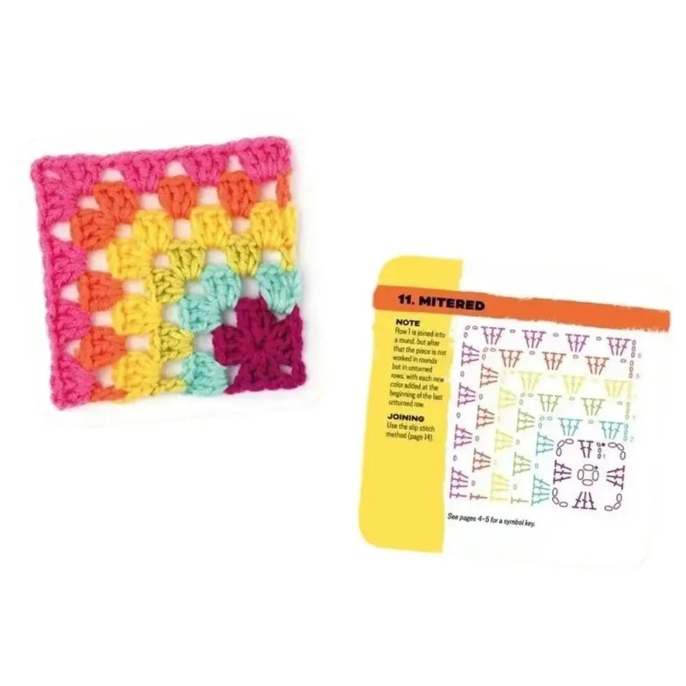 50 Mix & Matchs Designs Crochet Cards The Granny Square Card Decks Knitting Kit DIY Knitted Pattern Cards Set for Beginners