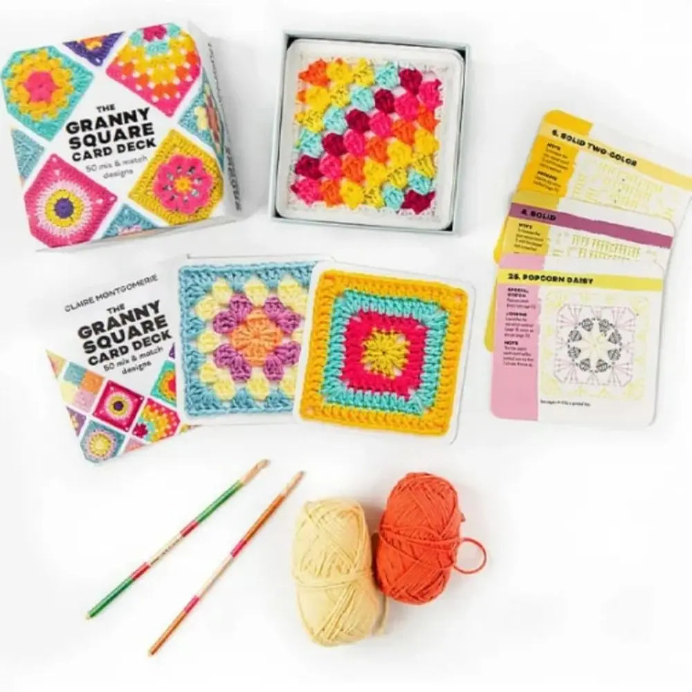 50 Mix & Matchs Designs Crochet Cards The Granny Square Card Decks Knitting Kit DIY Knitted Pattern Cards Set for Beginners