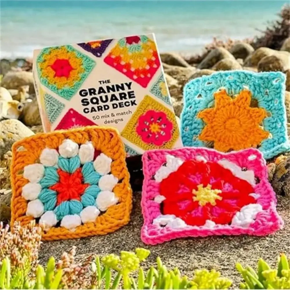 50 Mix & Matchs Designs Crochet Cards The Granny Square Card Decks Knitting Kit DIY Knitted Pattern Cards Set for Beginners