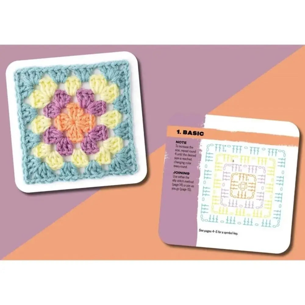 50 Mix & Matchs Designs Crochet Cards The Granny Square Card Decks Knitting Kit DIY Knitted Pattern Cards Set for Beginners